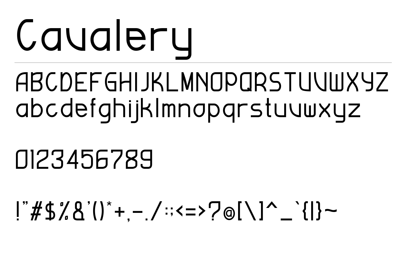 Cavalery Font preview