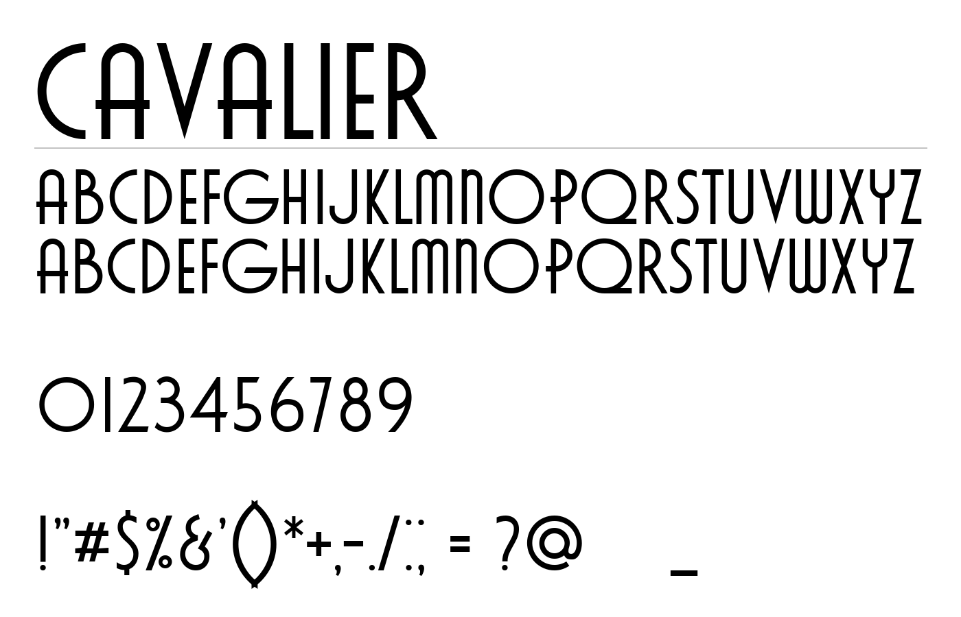 Cavalier Font preview