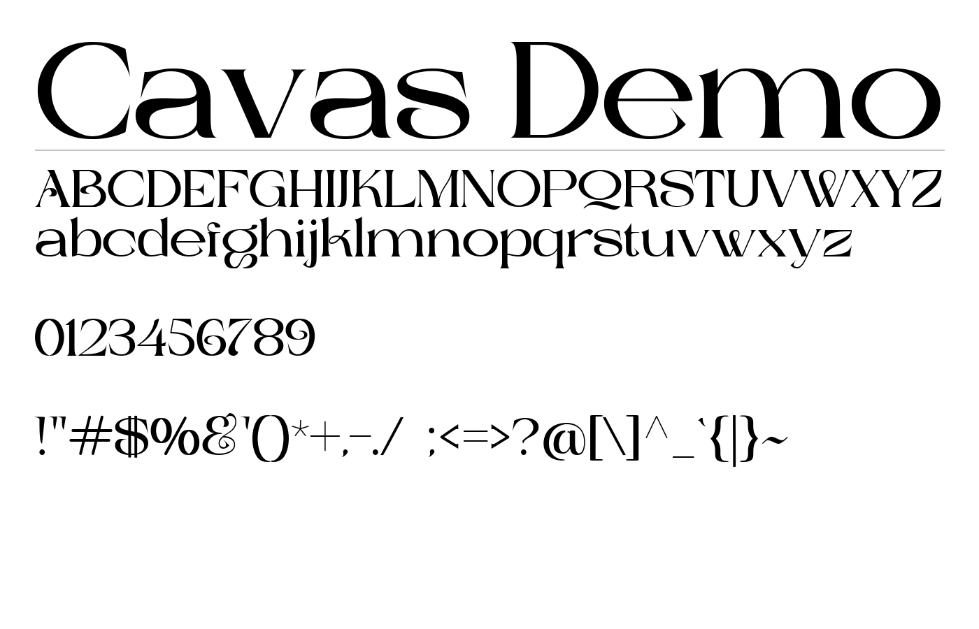 Cavas Demo Font preview