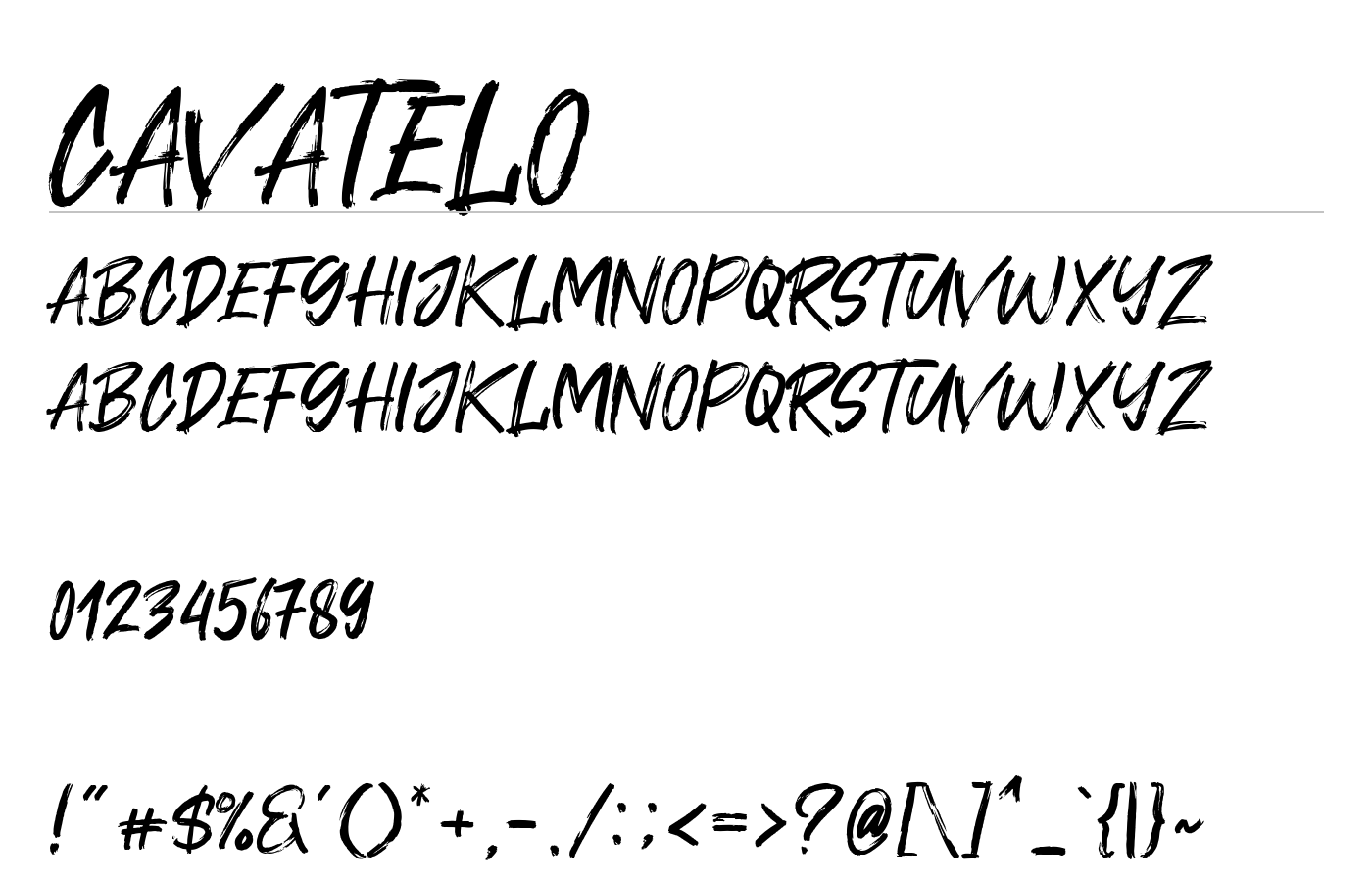 Cavatelo Font preview