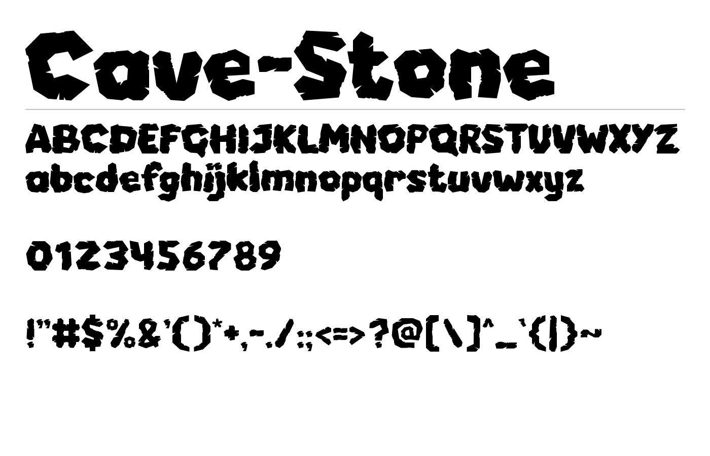 Cave Stone Font preview