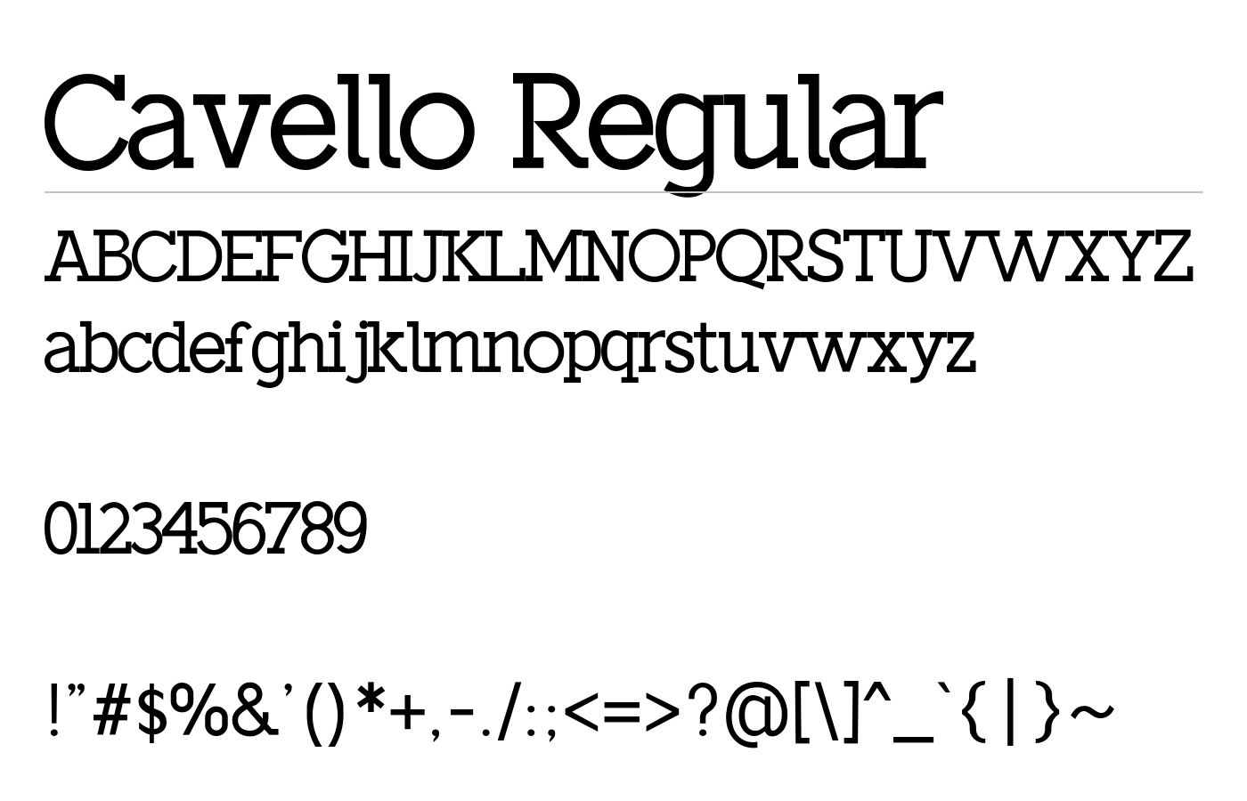 Cavello Font preview