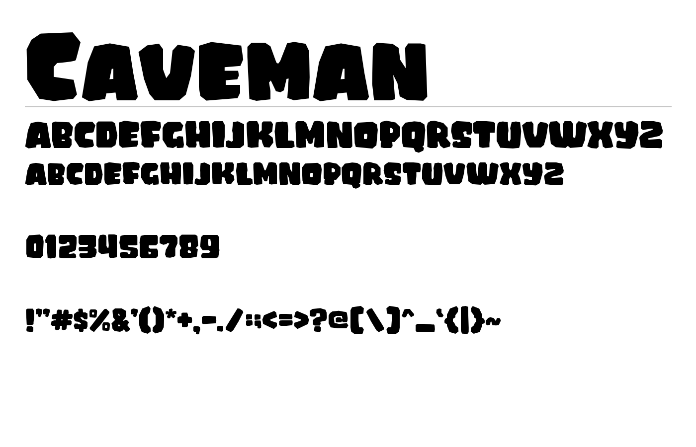 Caveman Font preview