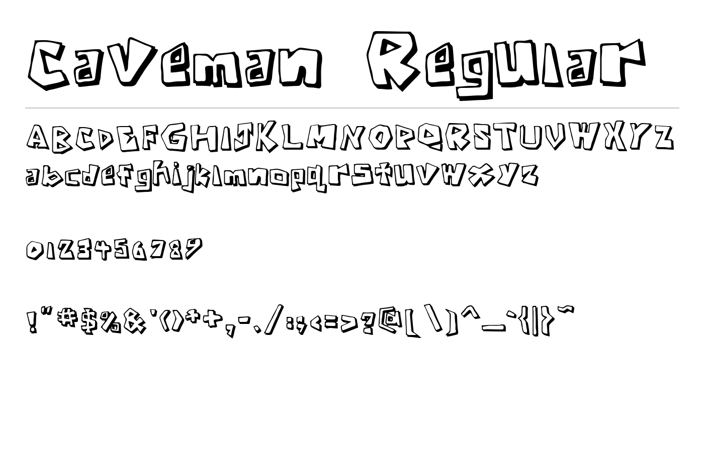Caveman Regular Font preview