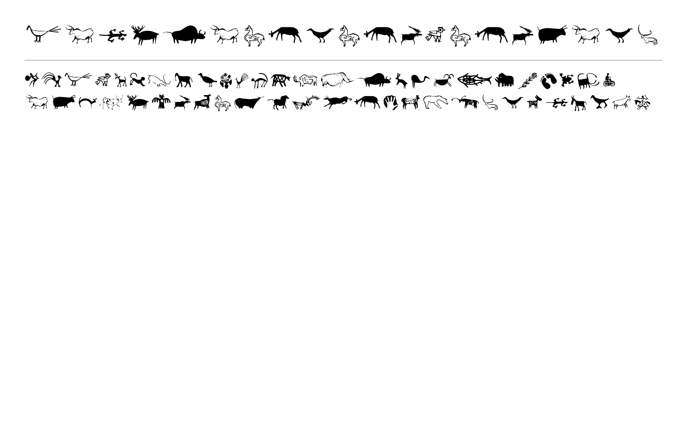 CavePaintingDingbats Font preview