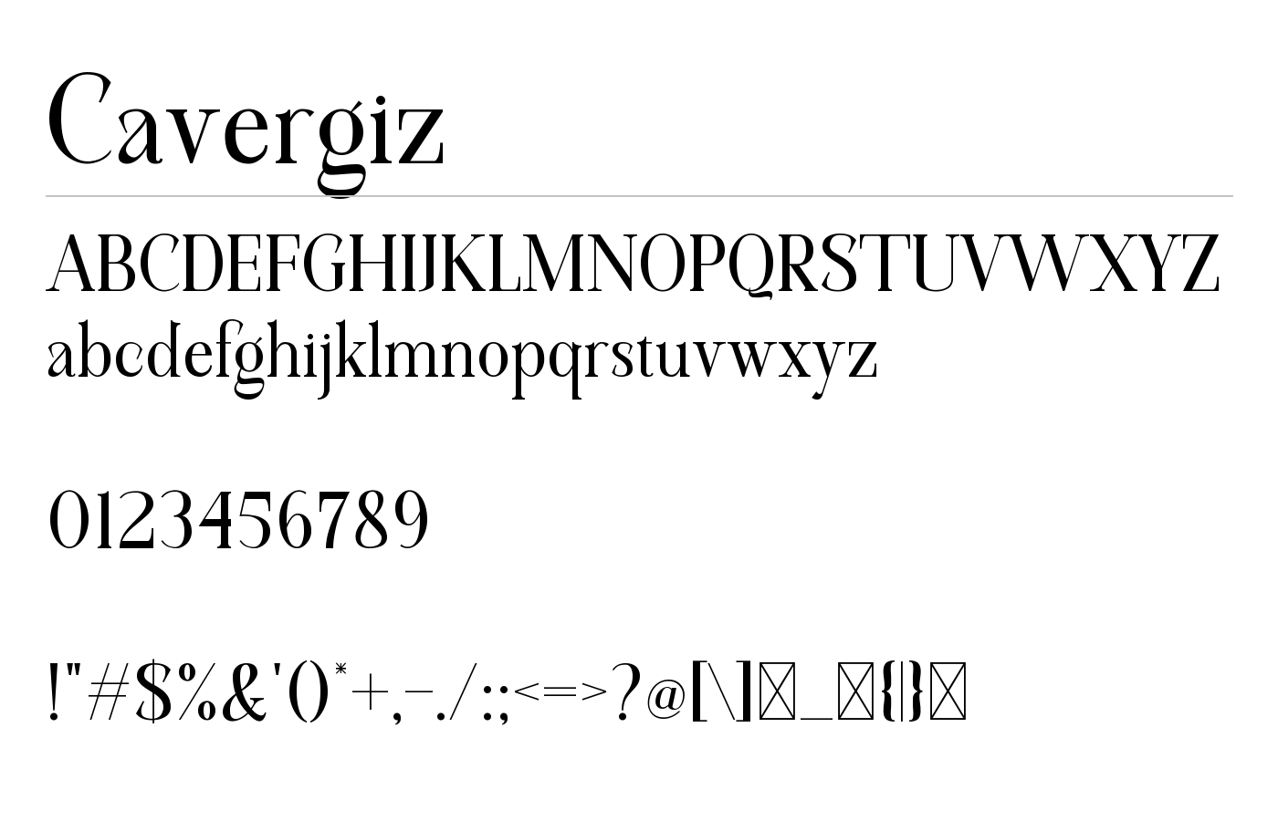 Cavergiz Font preview