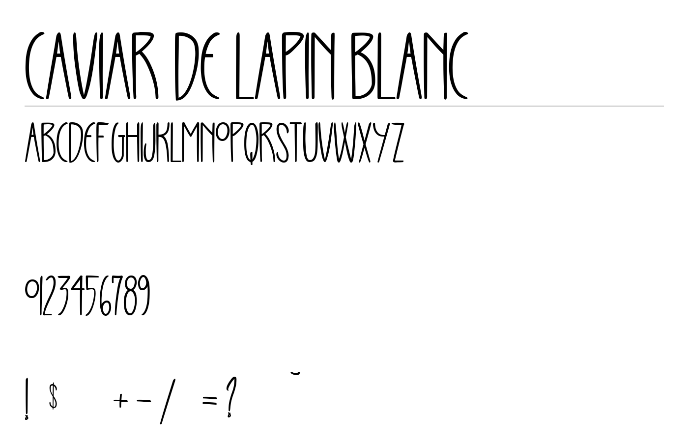 CAVIAR DE LAPIN BLANC Font preview