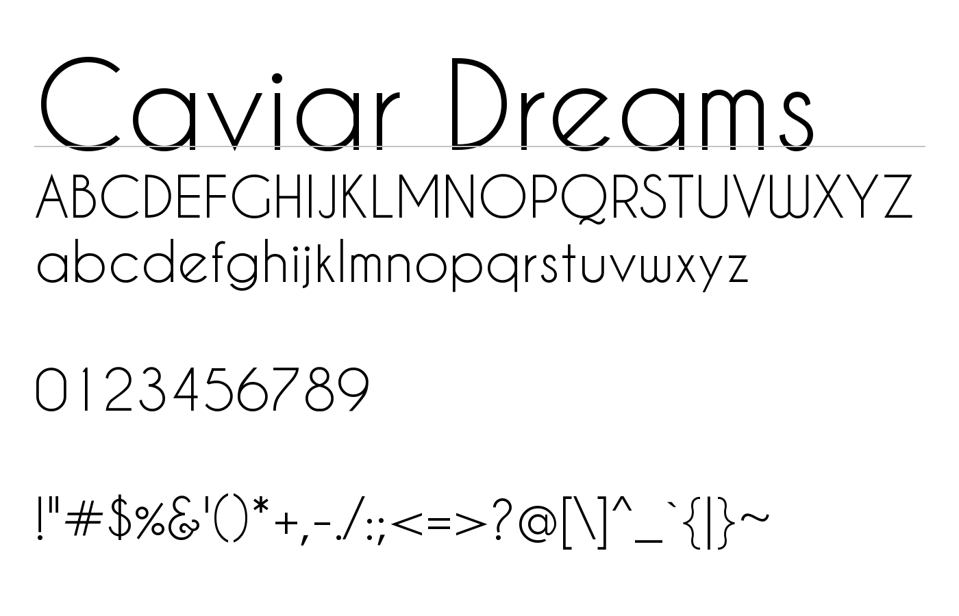 Caviar Dreams Font preview