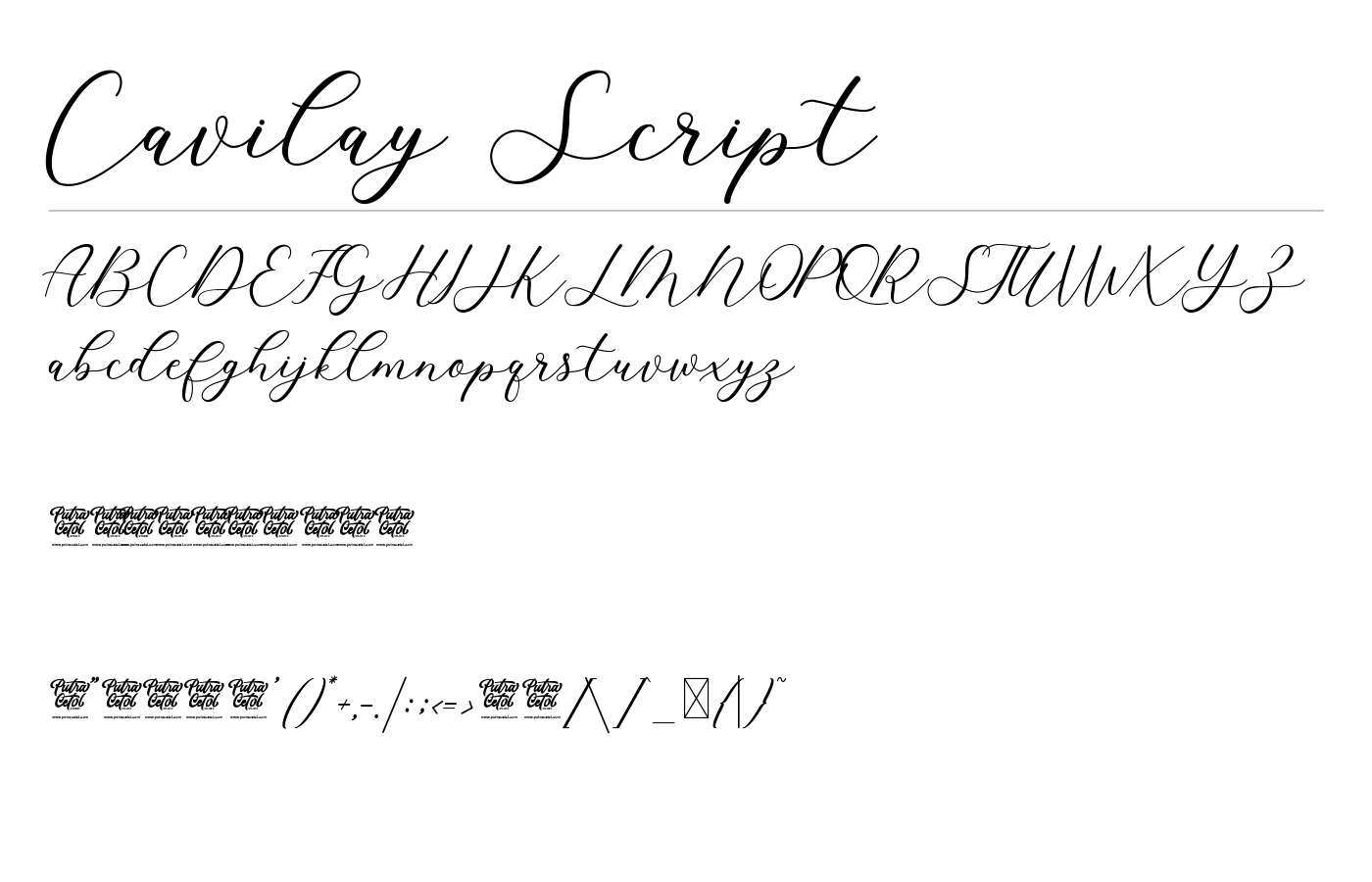 Cavilay Script Font preview