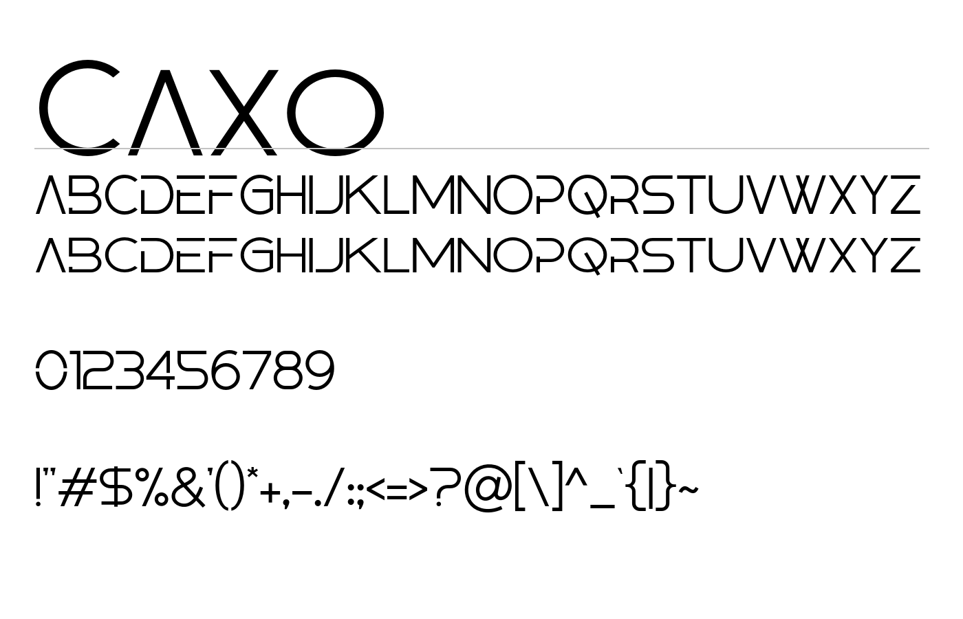 Caxo Font preview