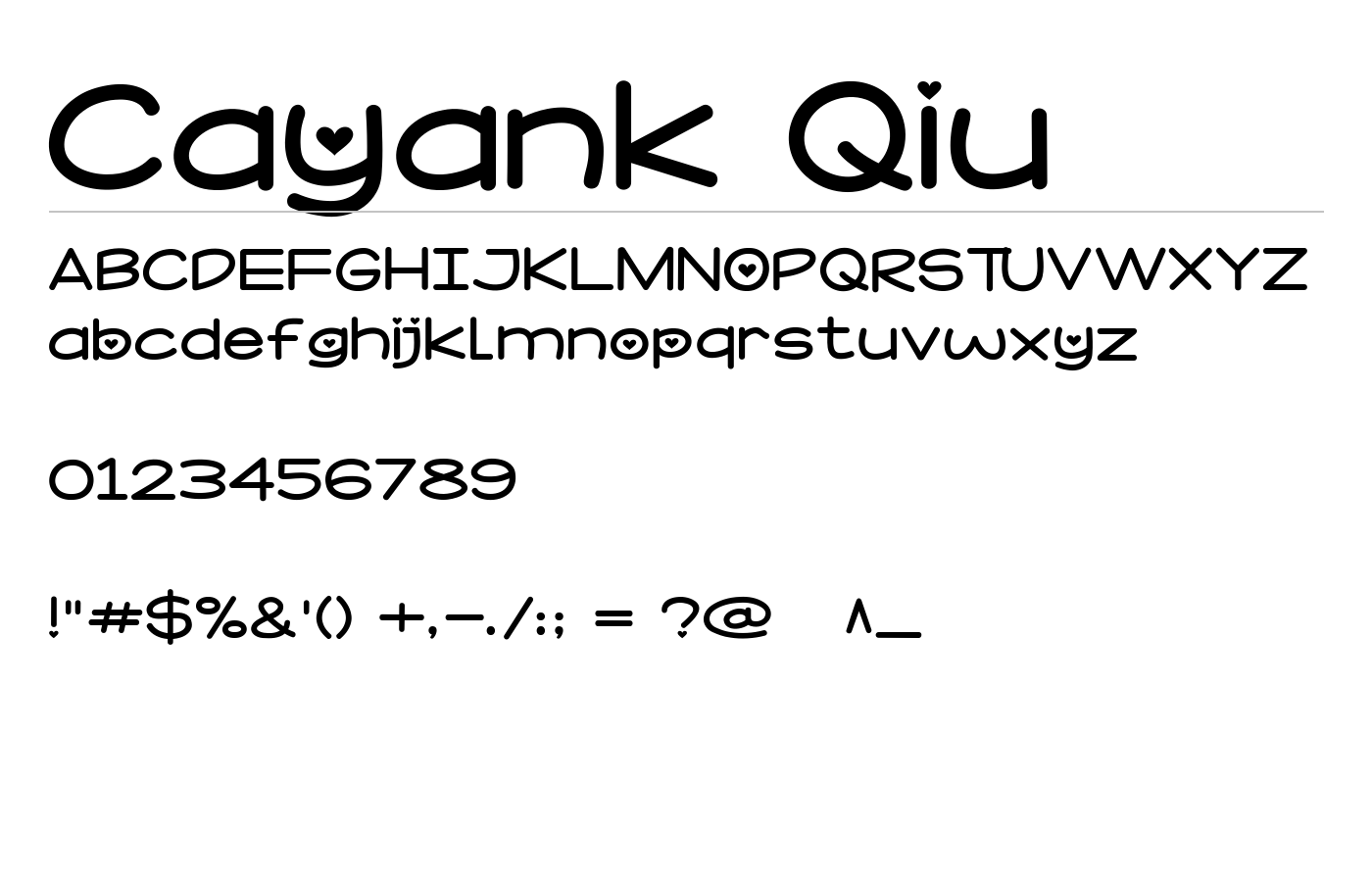 Cayank Qiu Font preview