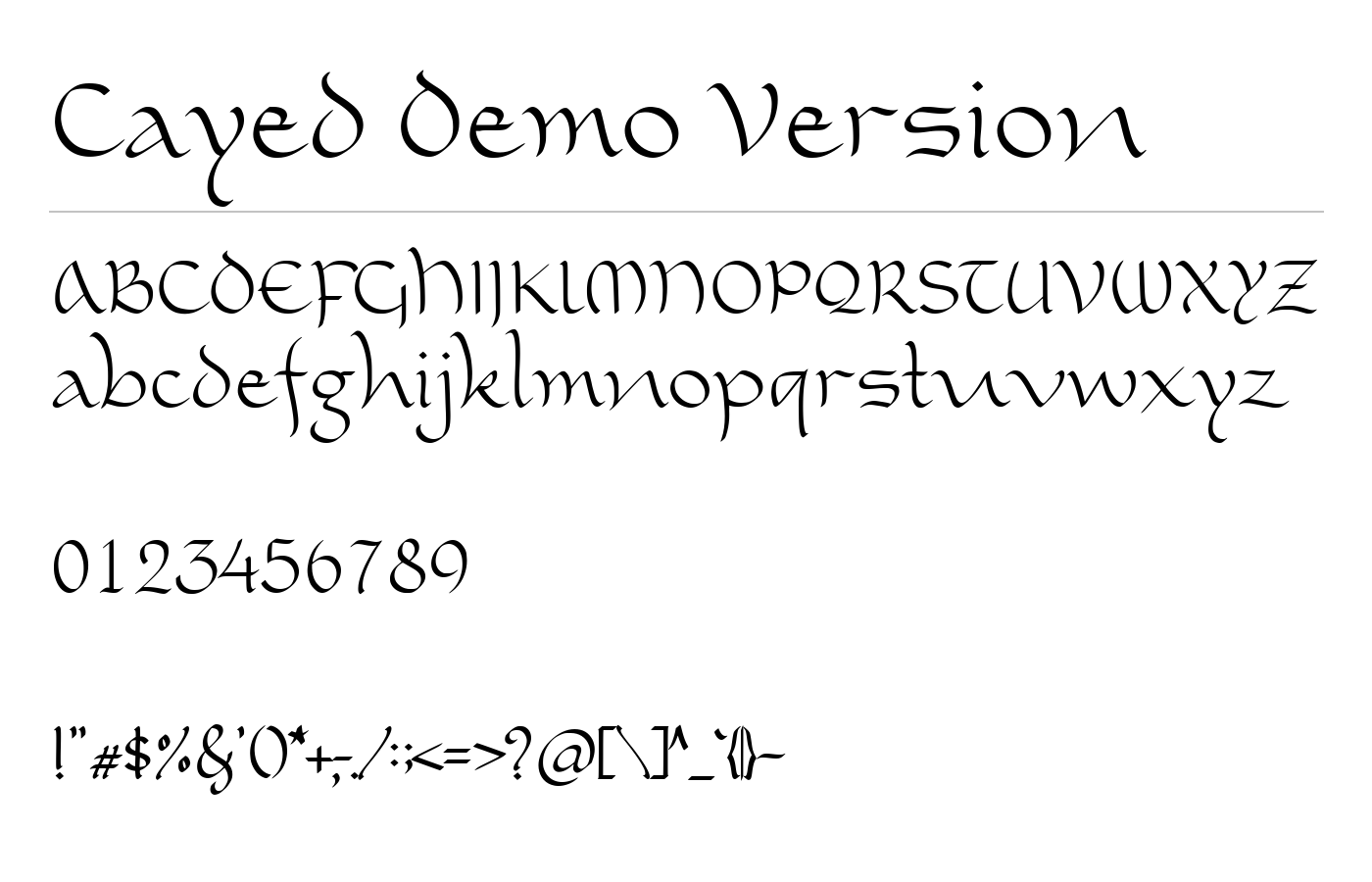 Cayed Demo Version Font preview