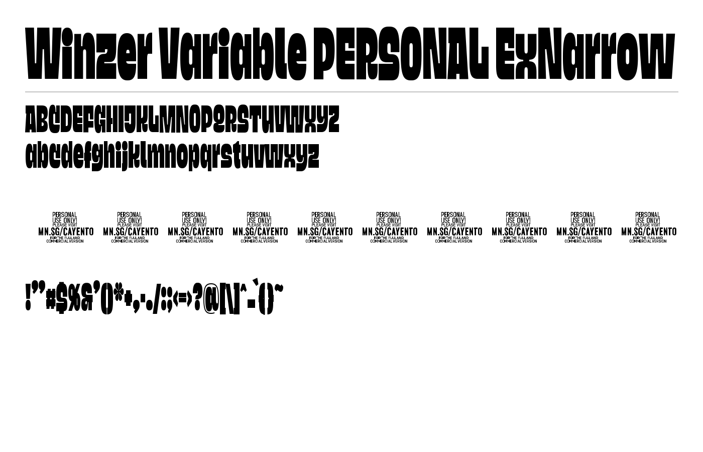 Cayento PERSONAL USE Font preview