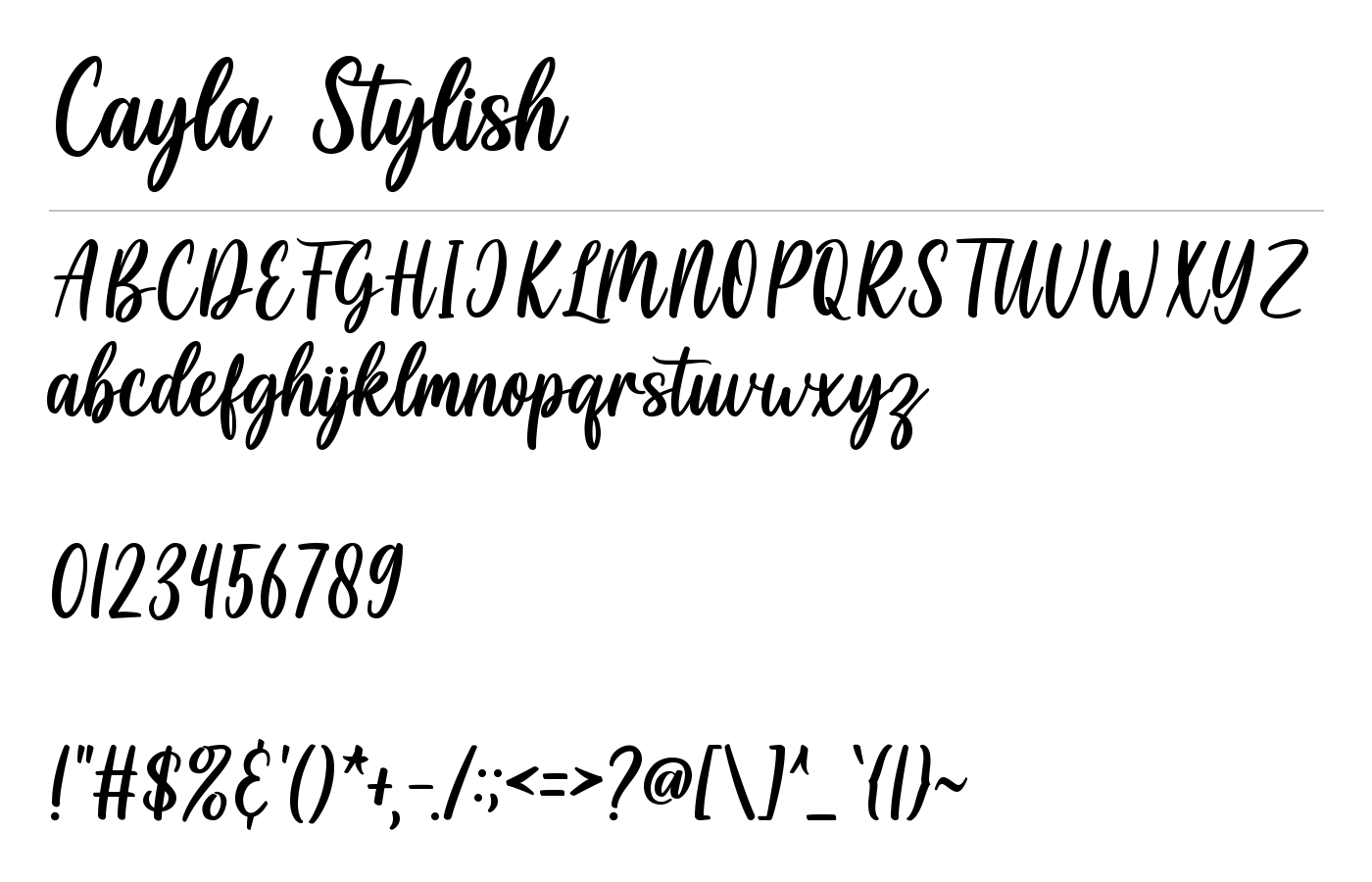 Cayla Stylish Font preview