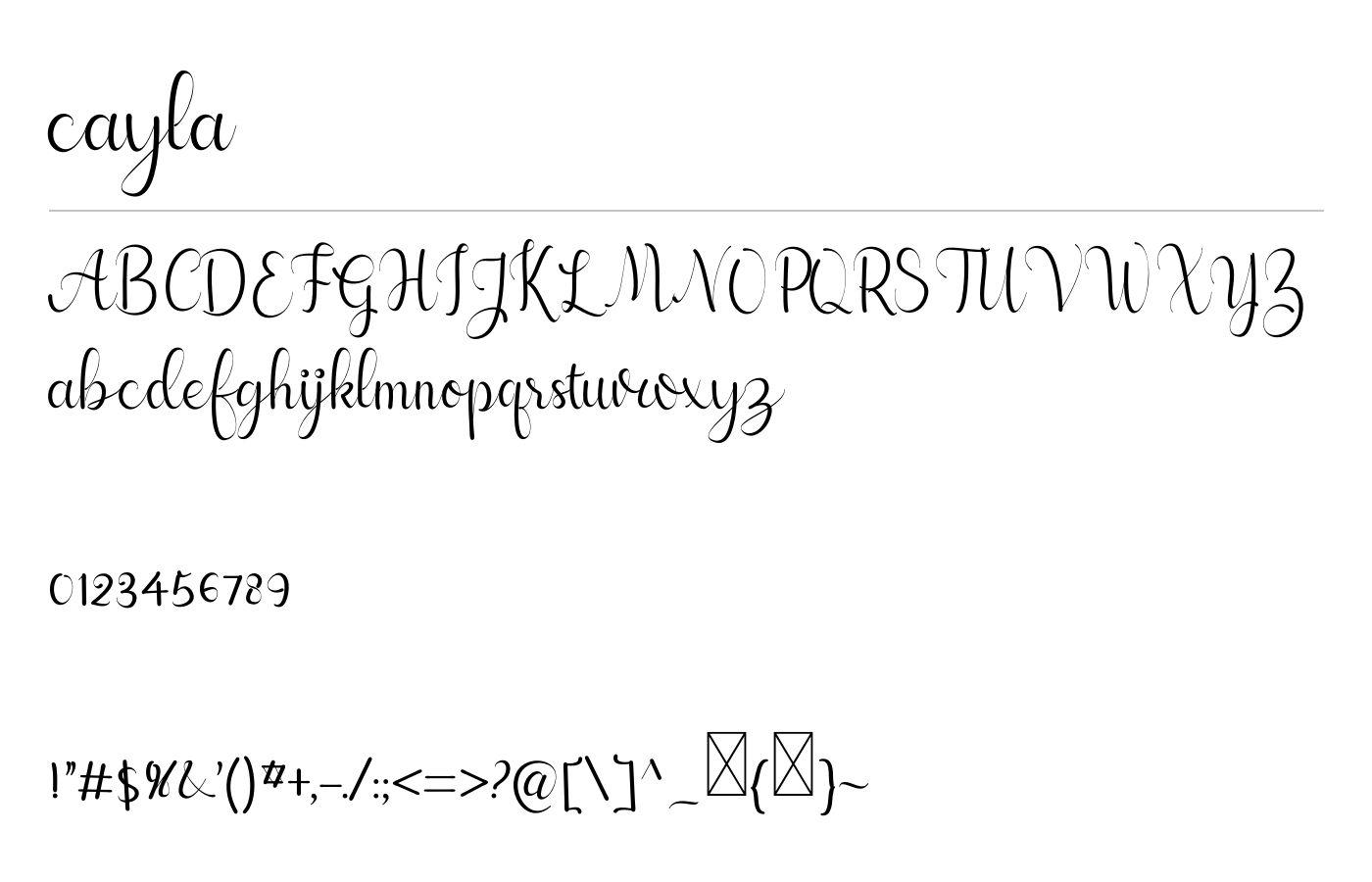 cayla Font preview