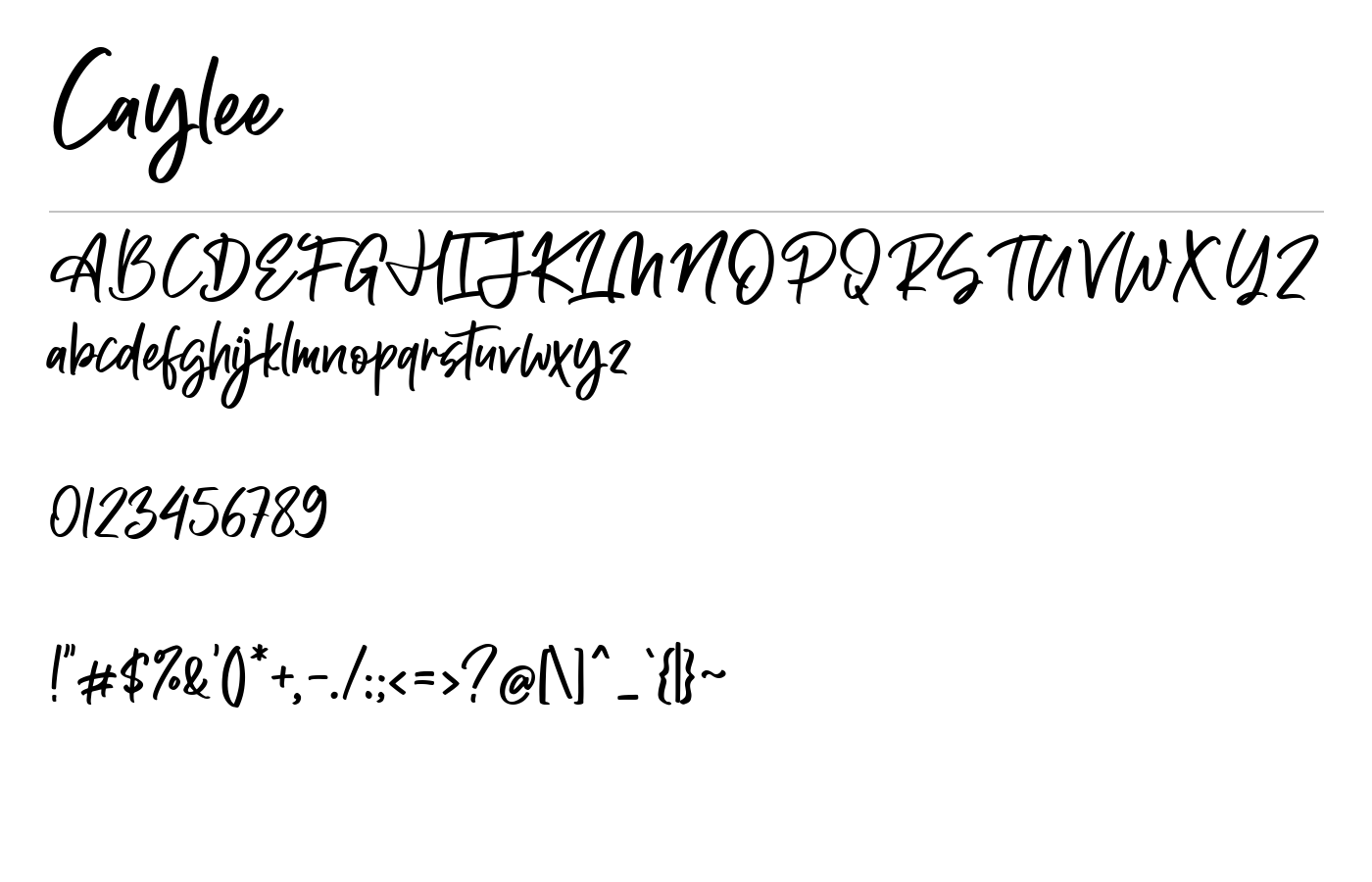 Caylee Font preview