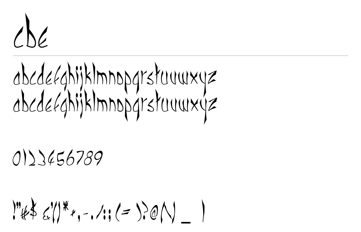 cbe Font preview