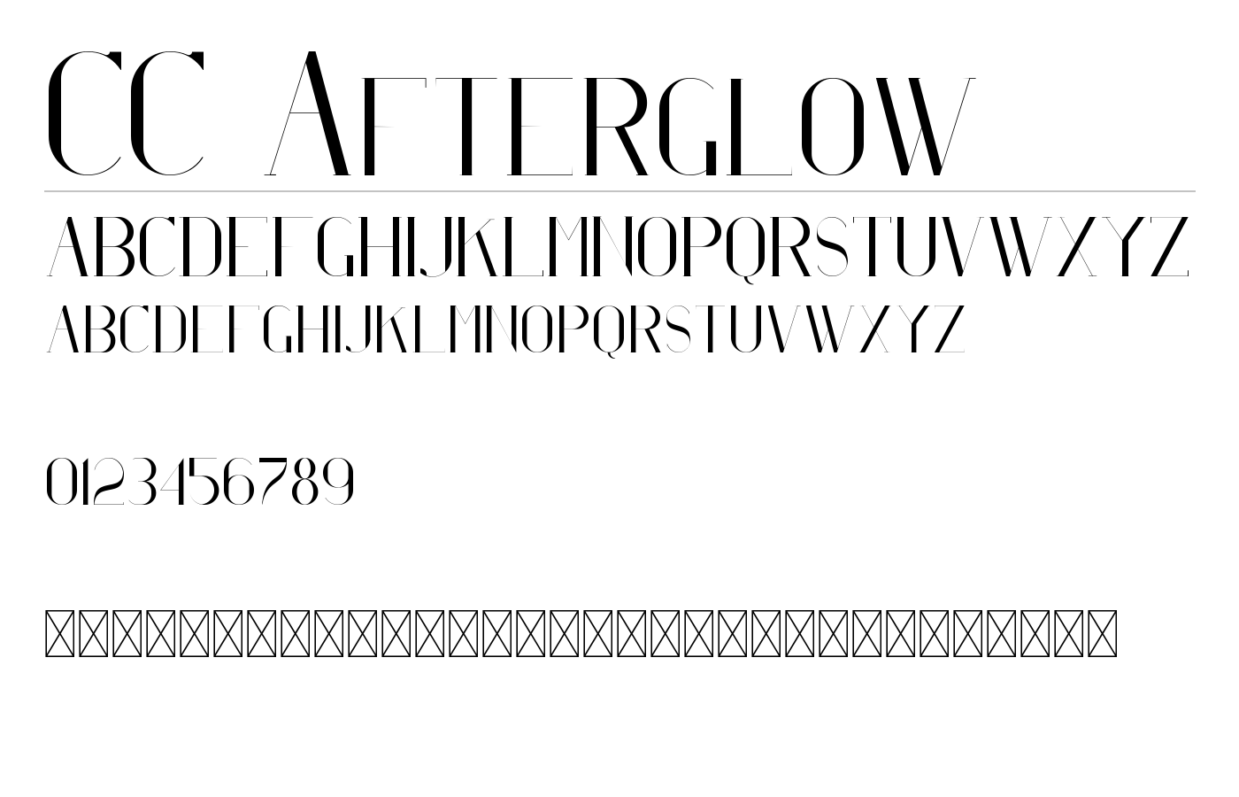 CC Afterglow Font preview