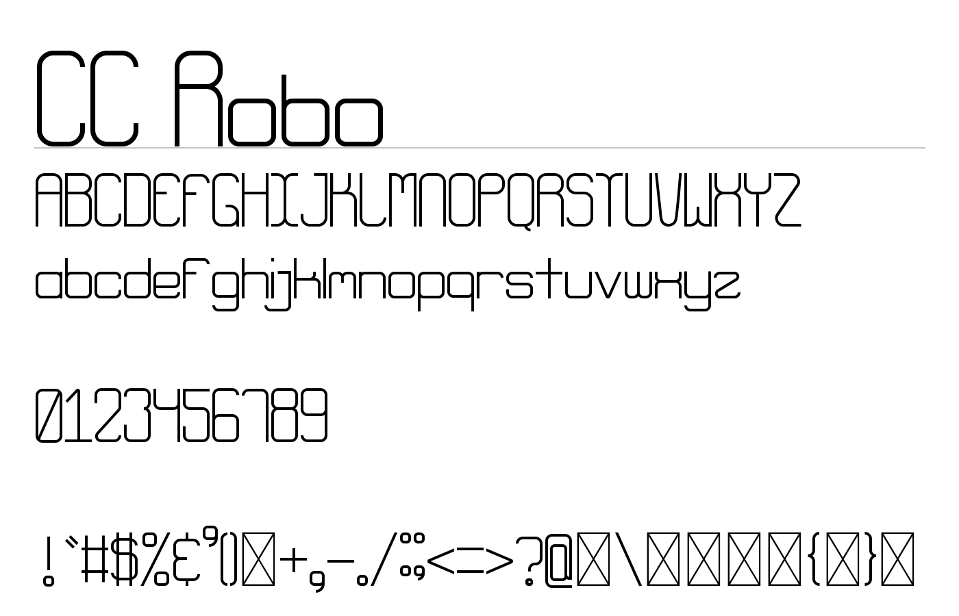 CC Robo Font preview