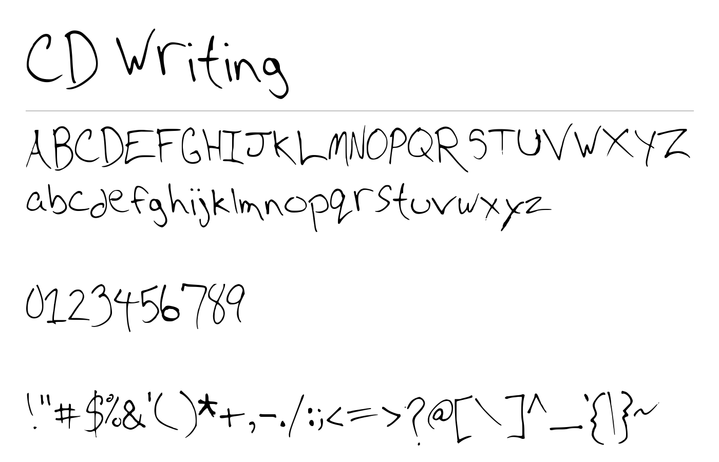 CD Writing Font preview
