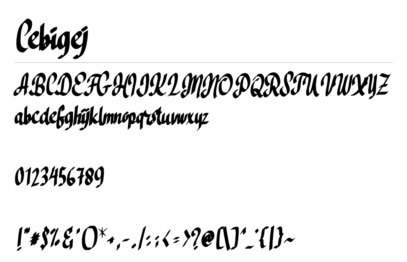 Cebigej Font preview