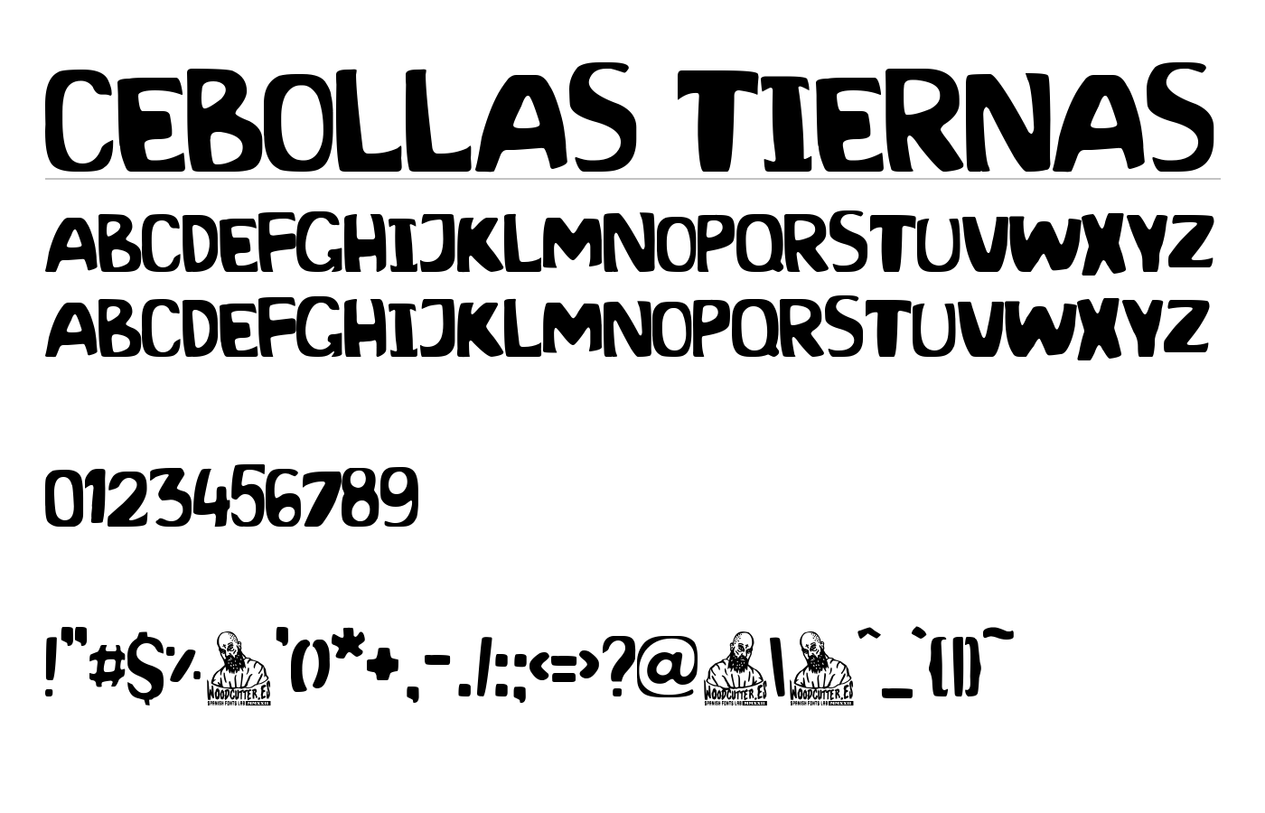 Cebollas Tiernas Font preview
