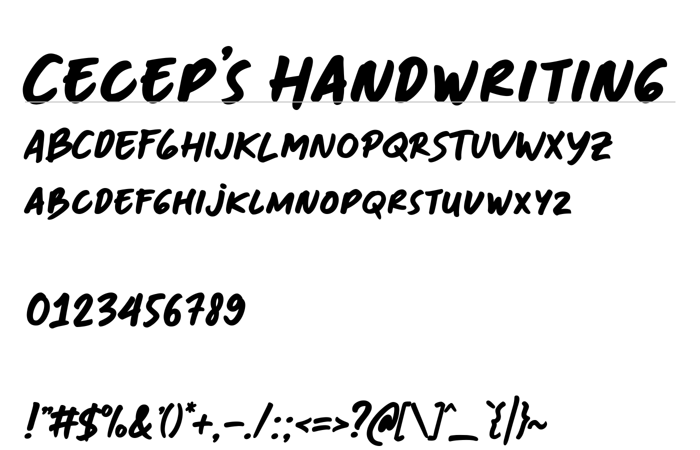Cecep's Handwriting Font preview
