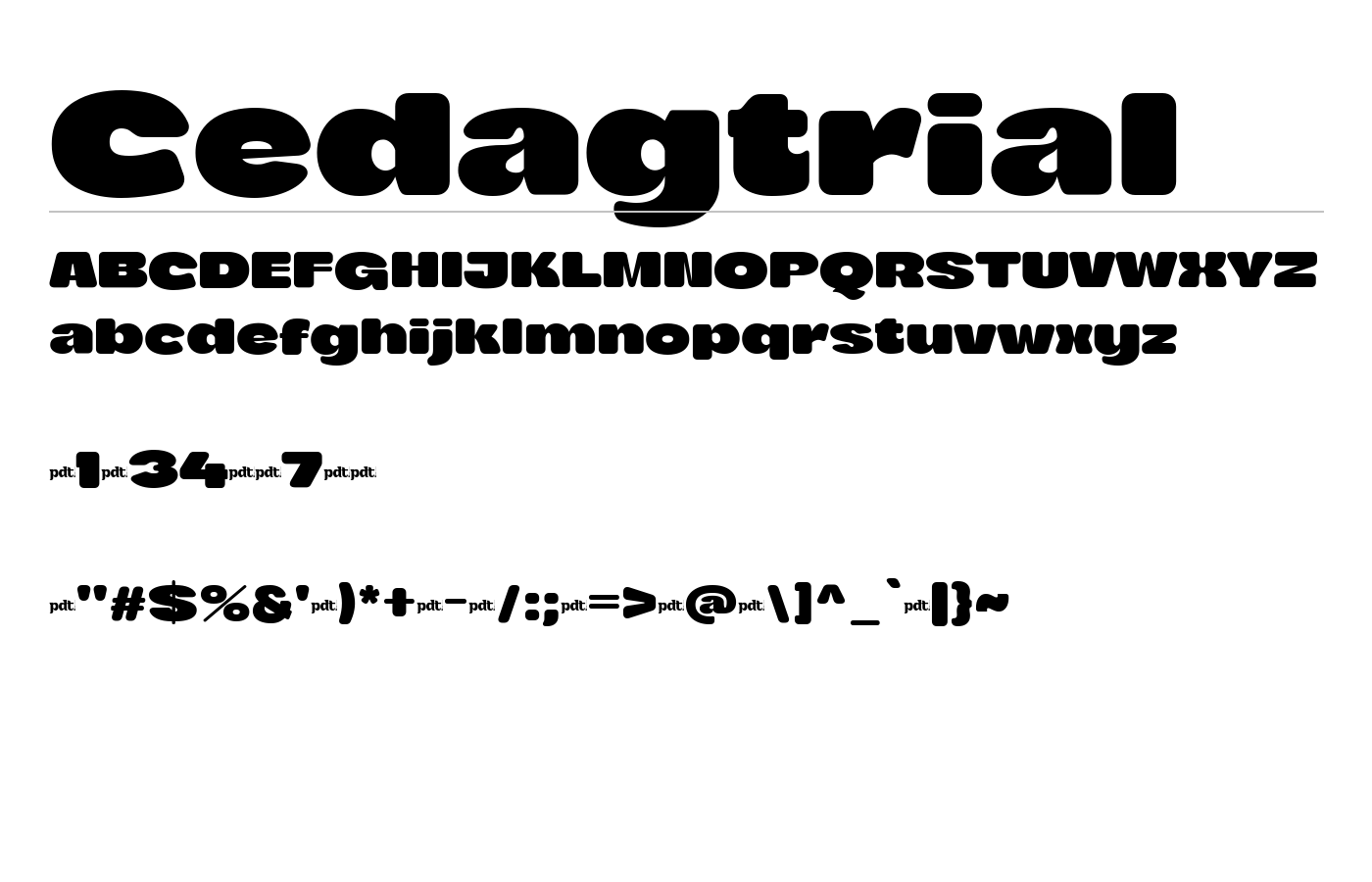 Cedagtrial Font preview