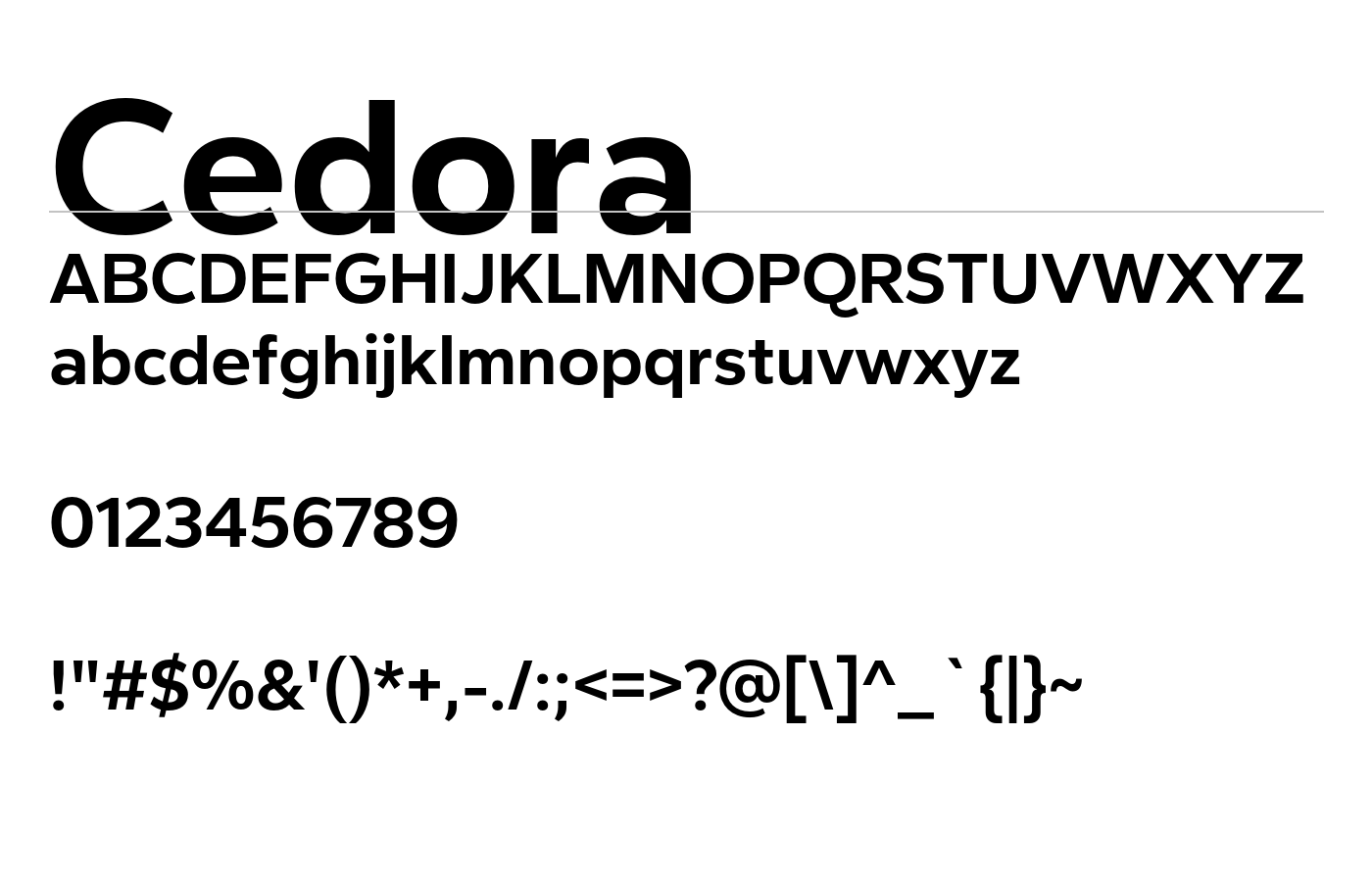 Cedora Font preview