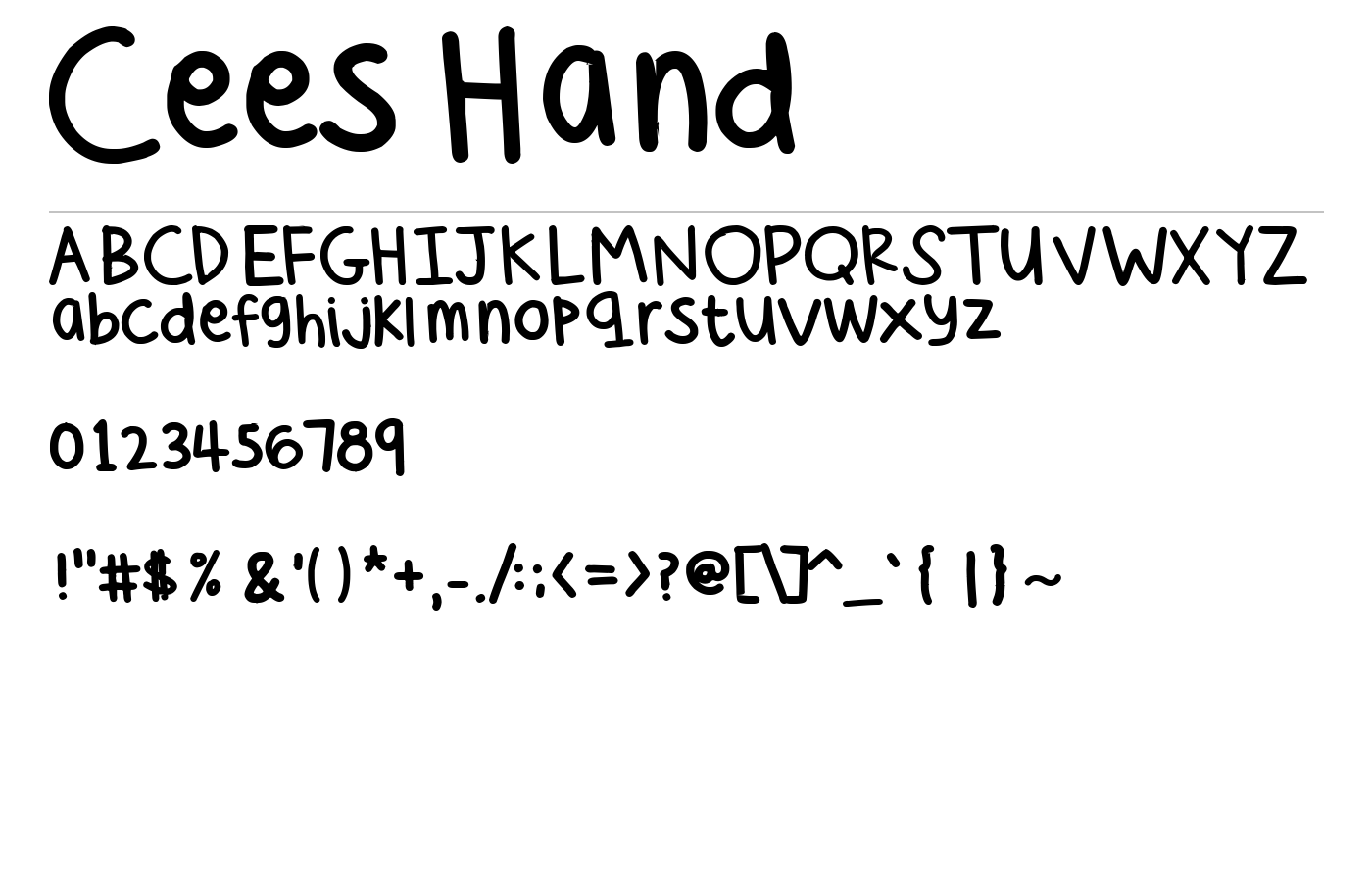 Cees Hand Font preview