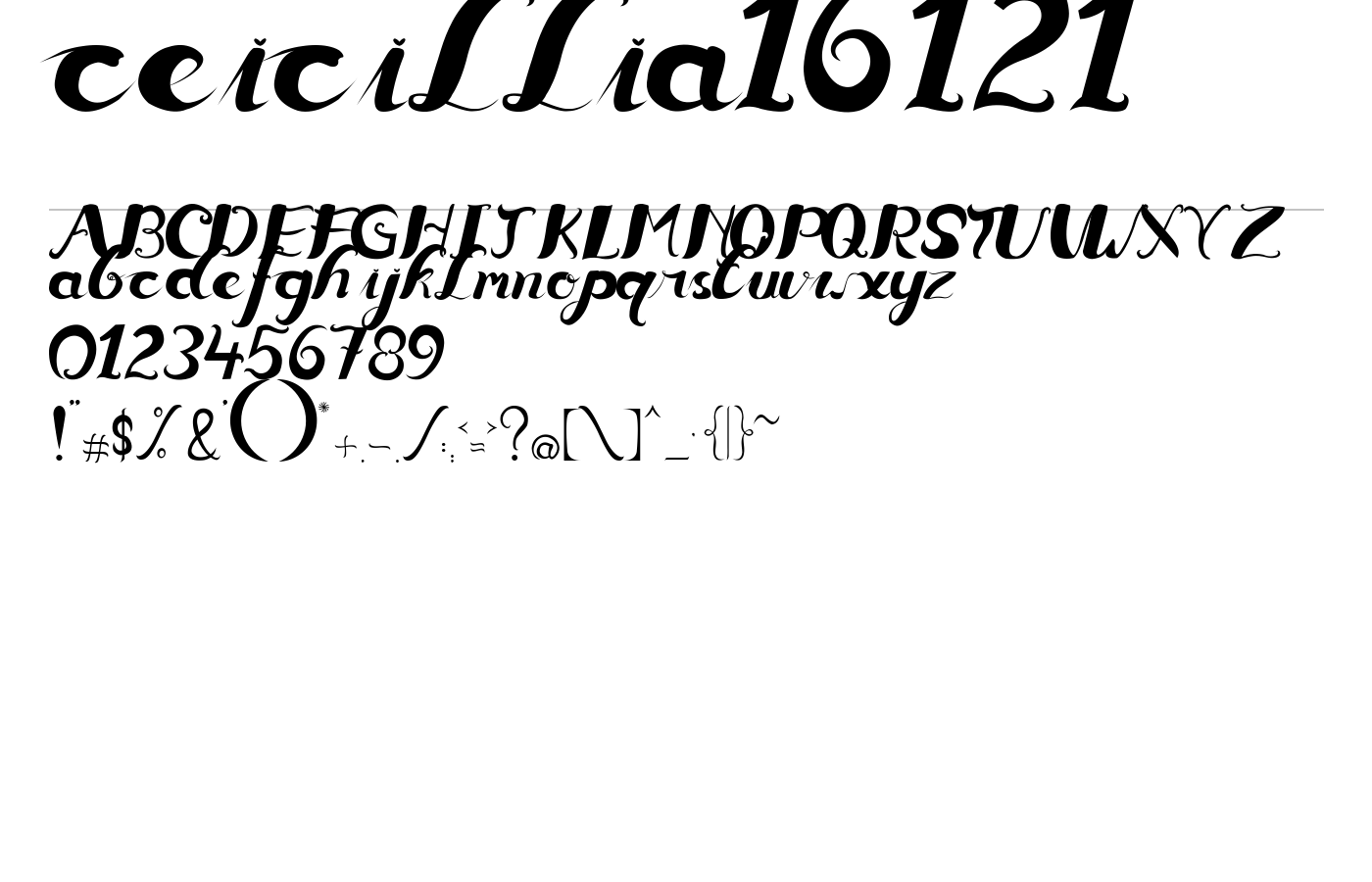 ceicillia16121 Font preview