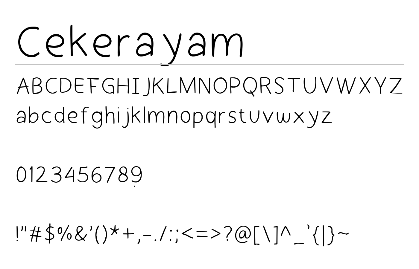 Cekerayam Font preview