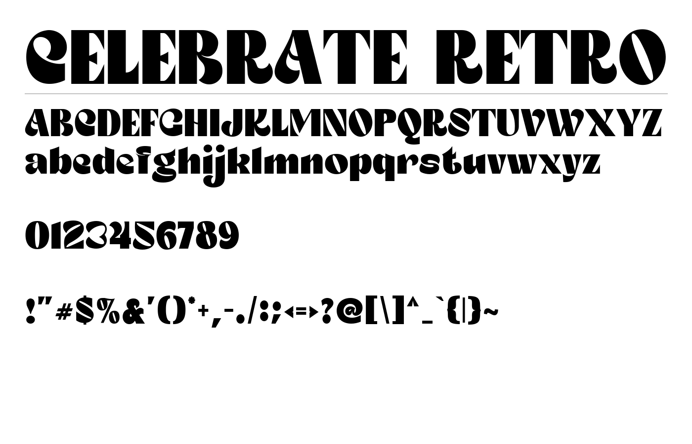 CELEBRATE RETRO Font preview