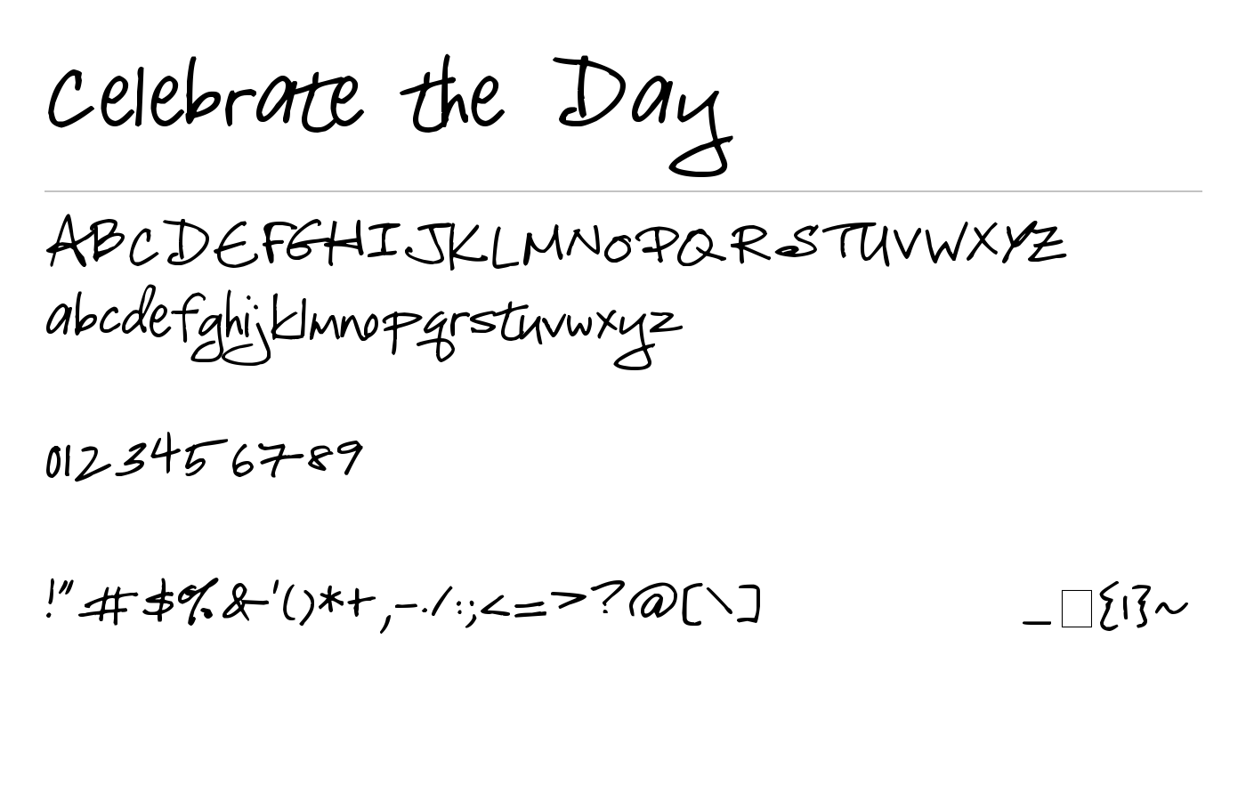 Celebrate the Day Font preview