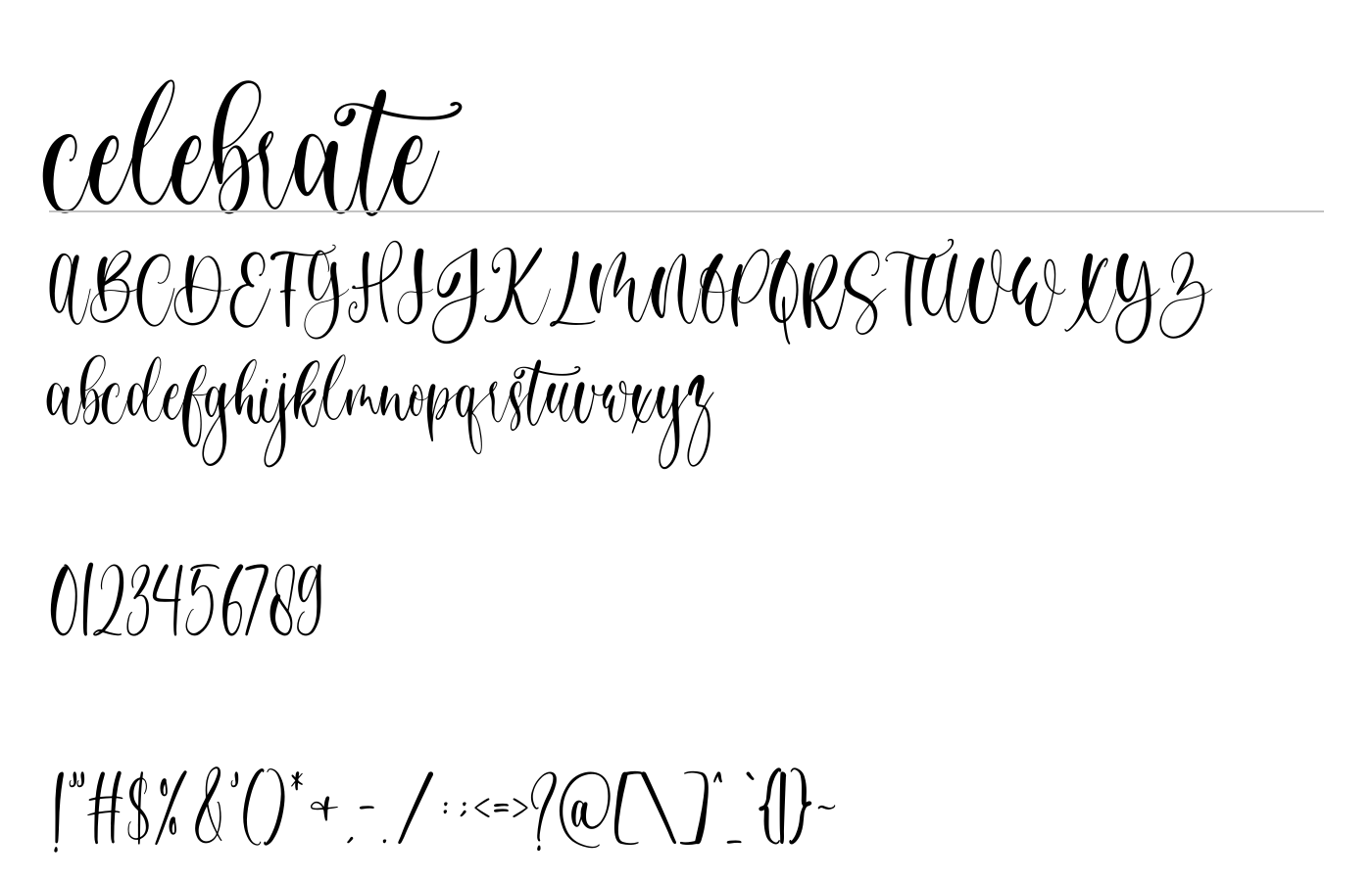 celebrate Font preview
