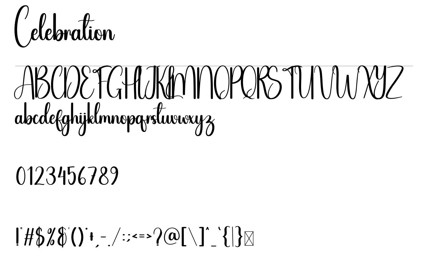 Celebration Font preview