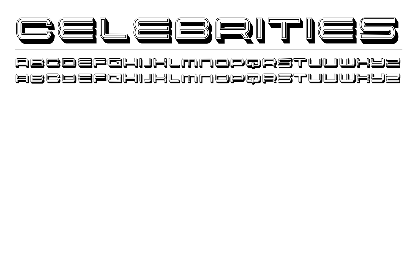 Celebrities Font preview