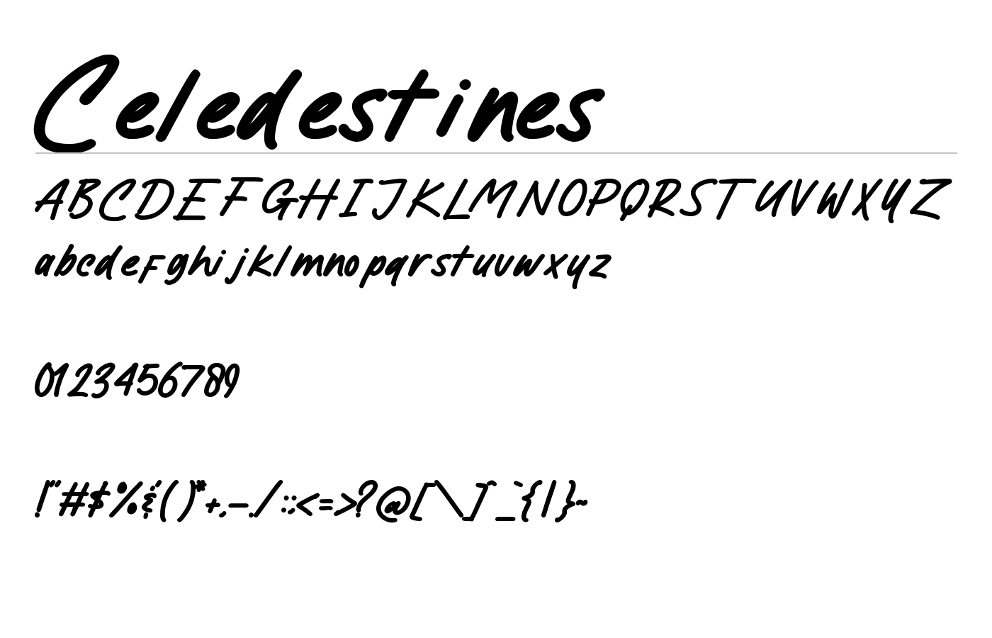 Celedestines Font preview