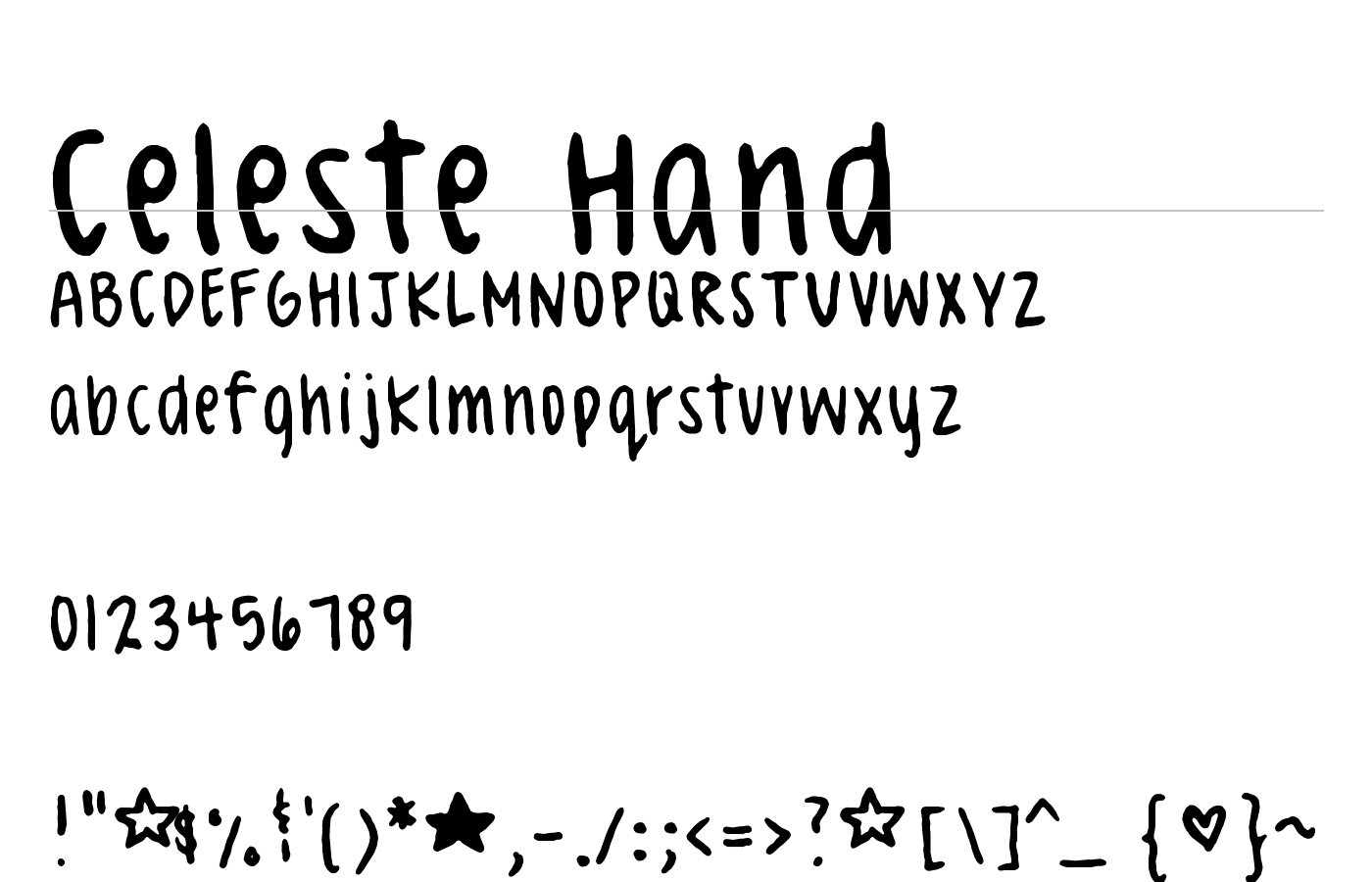 Celeste Hand Font preview