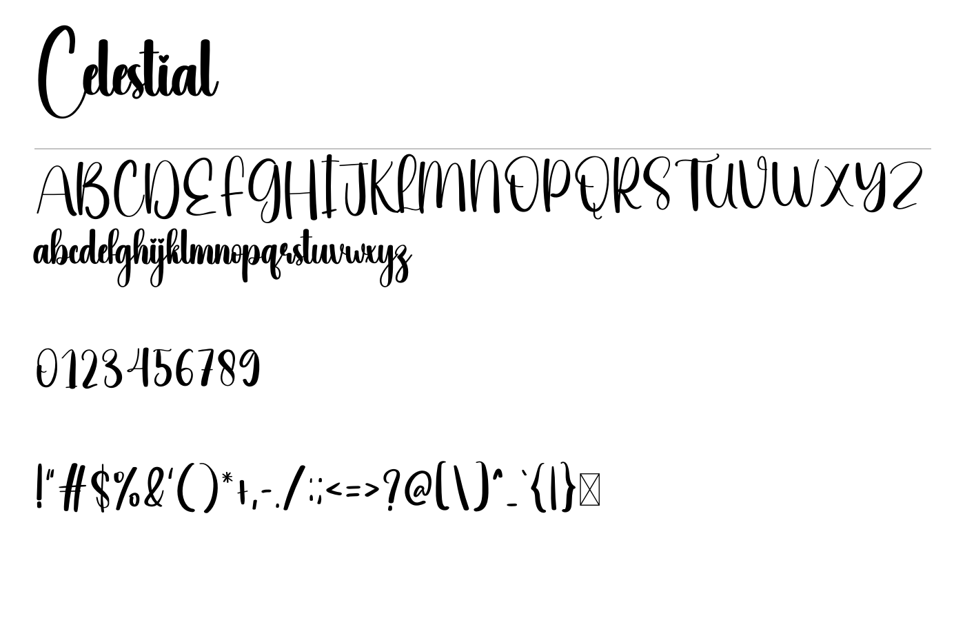 Celestial Font preview