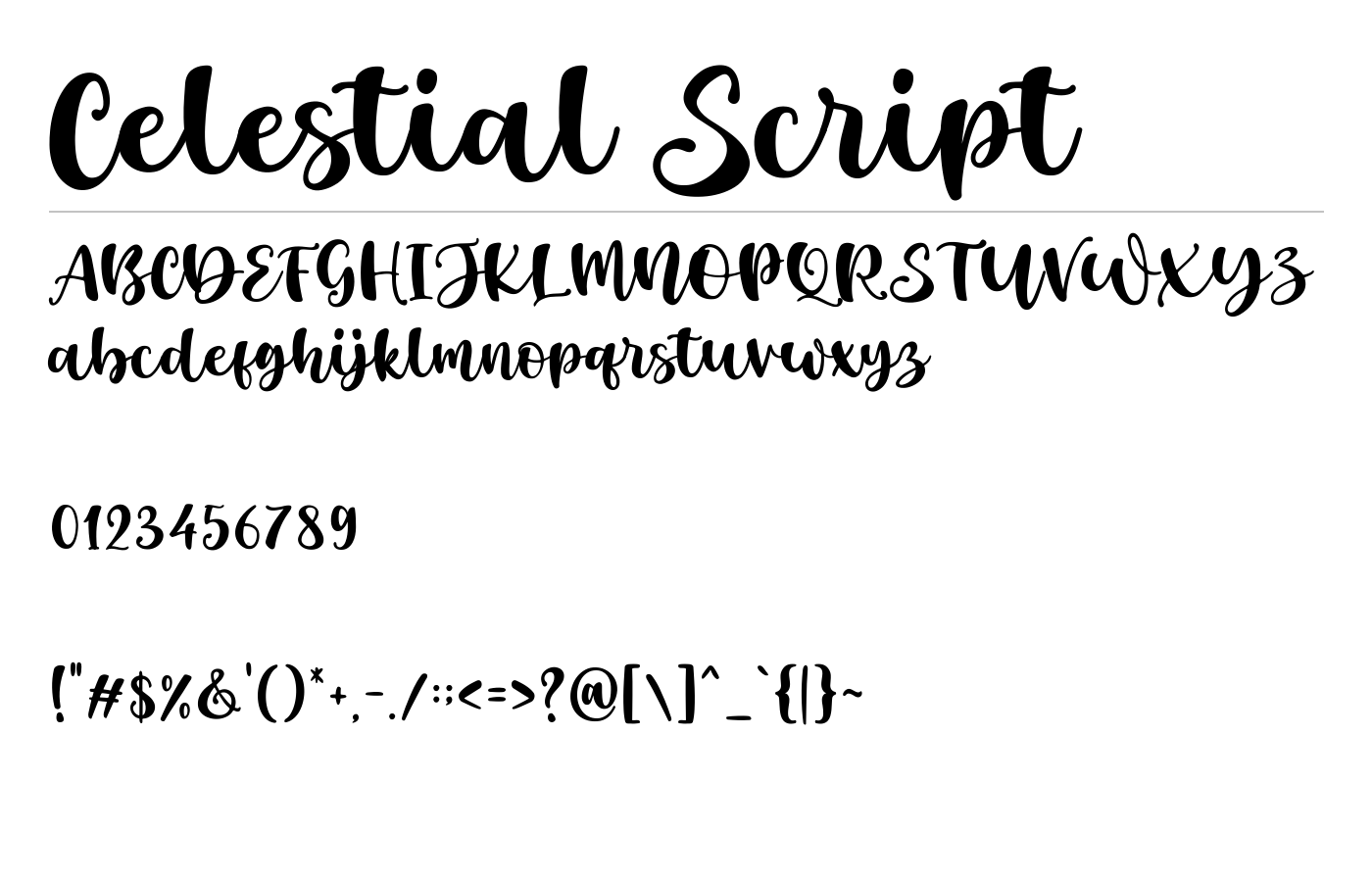 Celestial Script Font preview