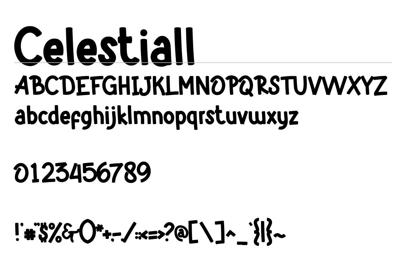 Celestiall Font preview