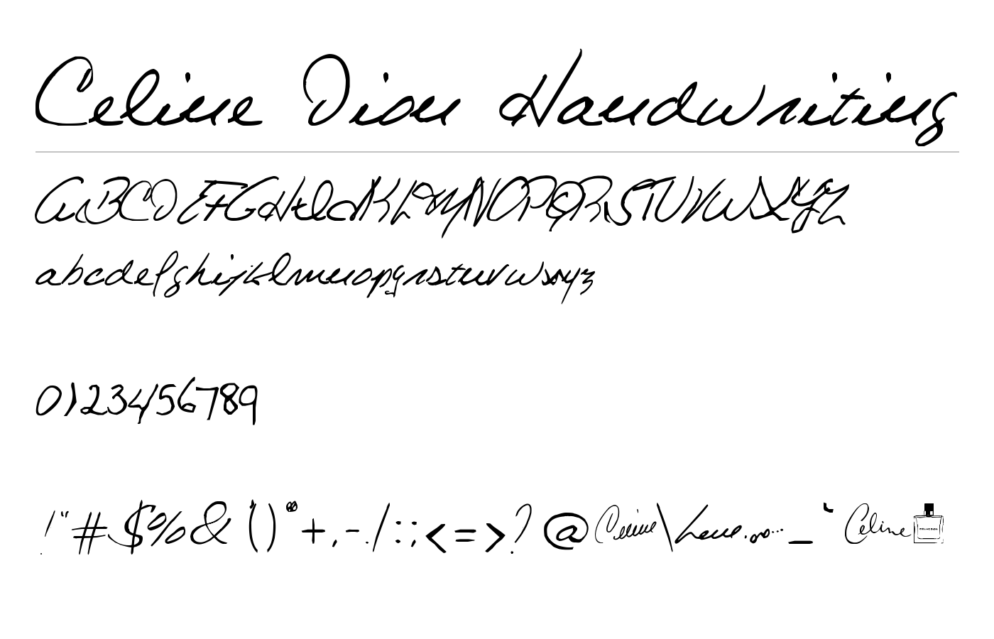 Celine Dion Handwriting Font preview