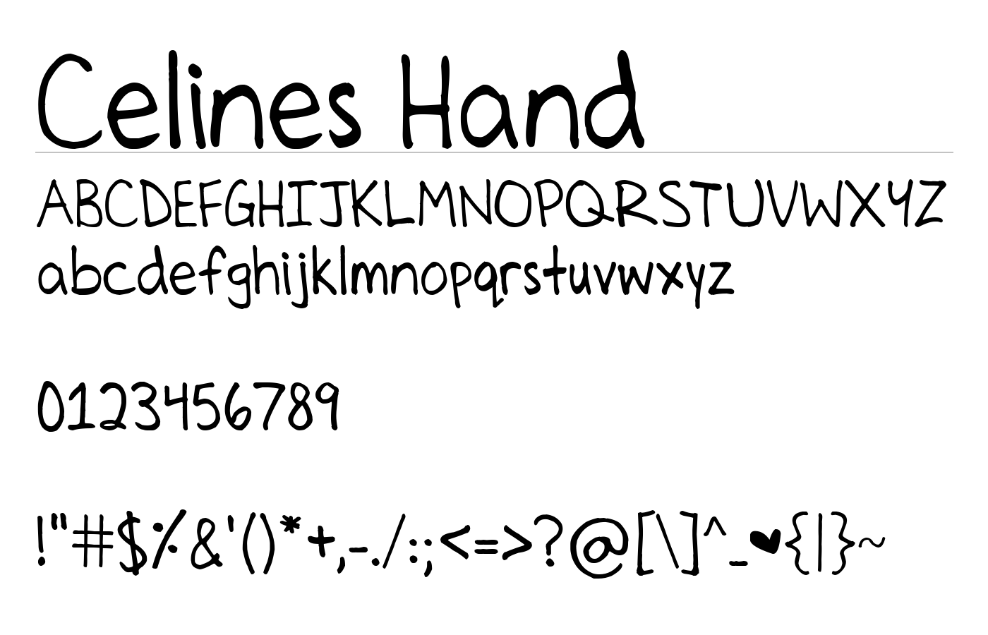 Celines Hand Font preview