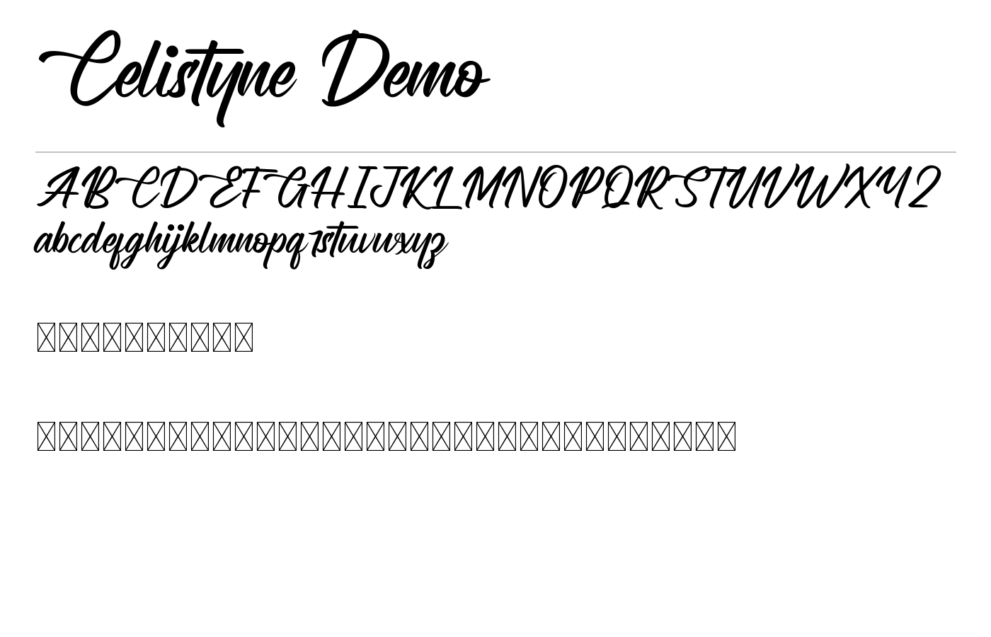 Celistyne Demo Font preview