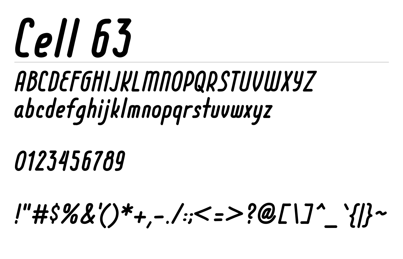 Cell 63 Font preview