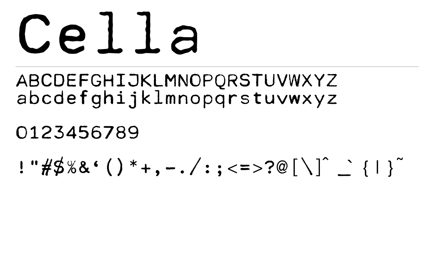 Cella Font preview