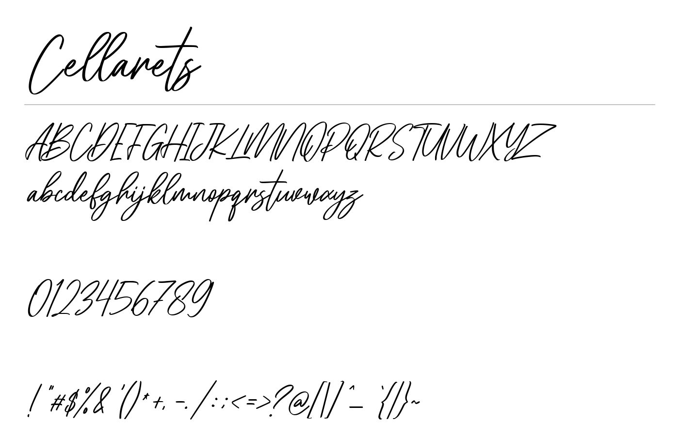 Cellarets Font preview