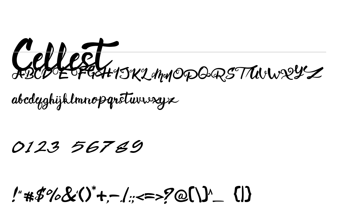 Cellest Font preview