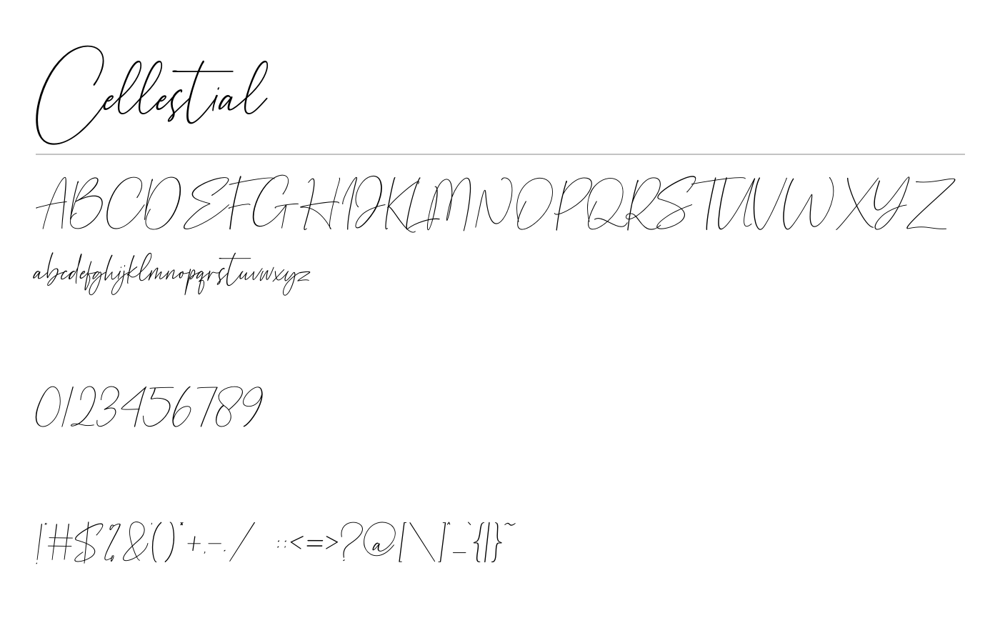 Cellestial Font preview